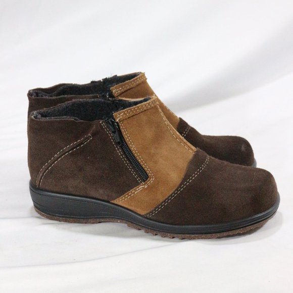 Martino Shoes - MARTINO Color Block Suede Zip Up Ankle Boots